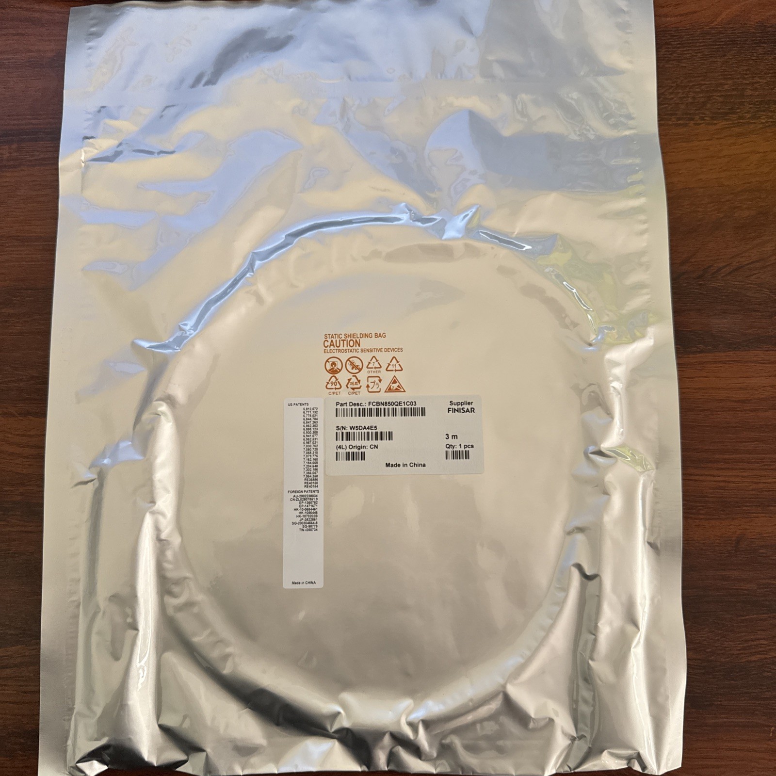 Finisar FCBN850QE1C03 400G QSFP-DD AOC Active Optical Cable 3M New Sealed