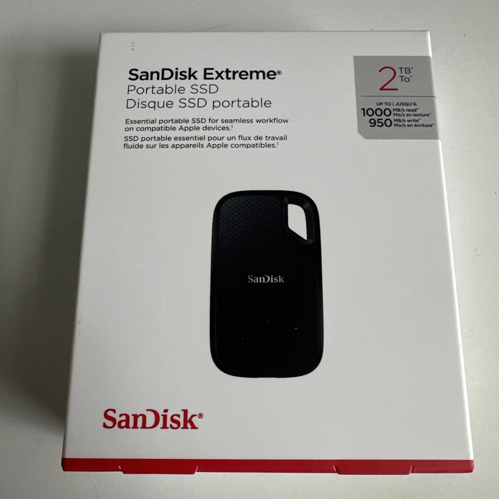 New SanDisk Portable Extreme Portable SSD 2TB USB-C to USB-C SSD SDSSDE62-2T00