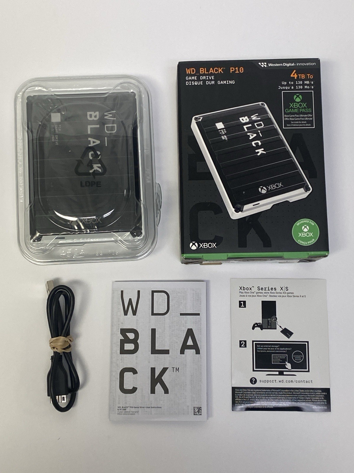 Western Digital BLACK P10 Game Drive for Xbox 4TB External USB 3.2 130MB 2.5"