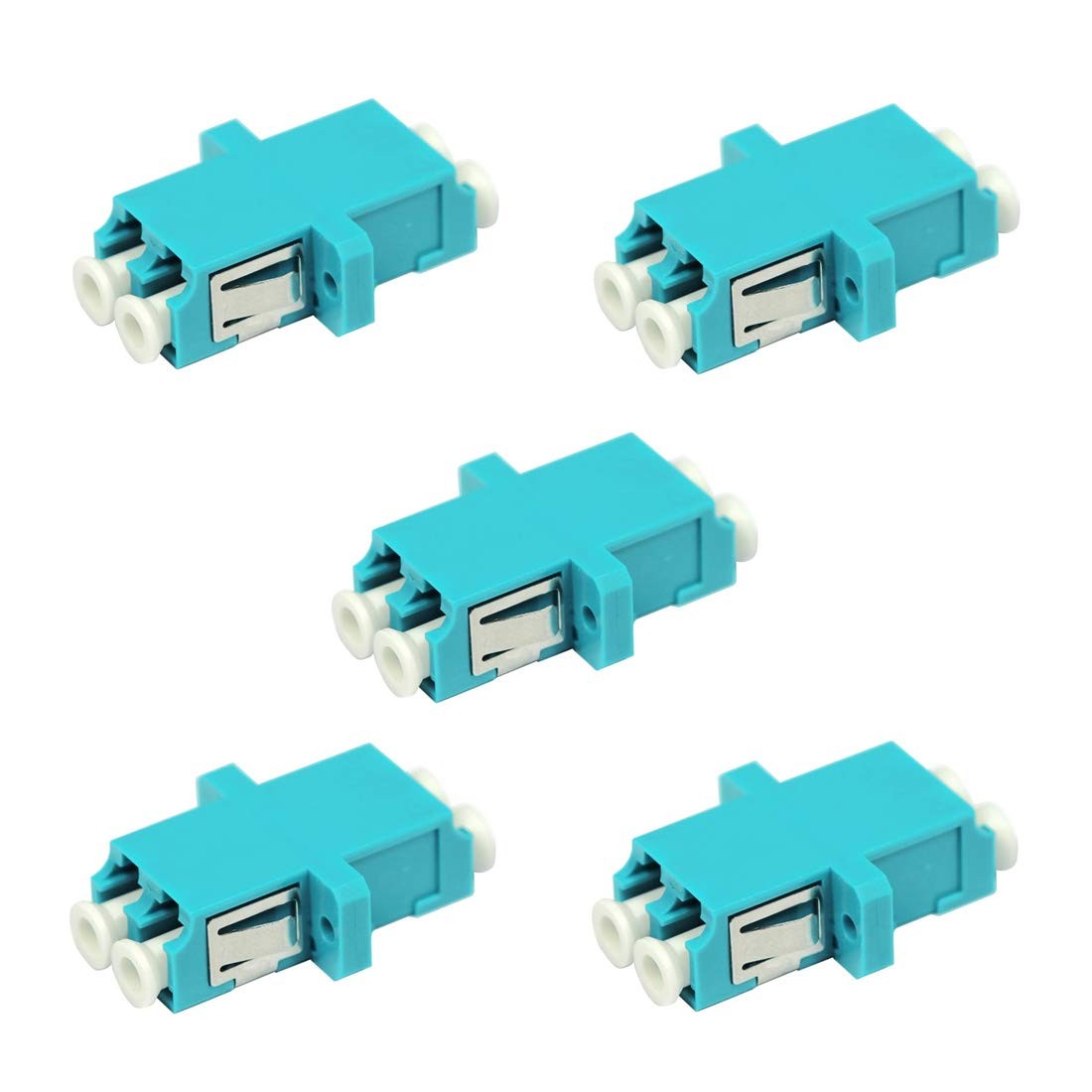 YIENFBEV LC Fiber Optic Adapter, 5 Pack, Aqua