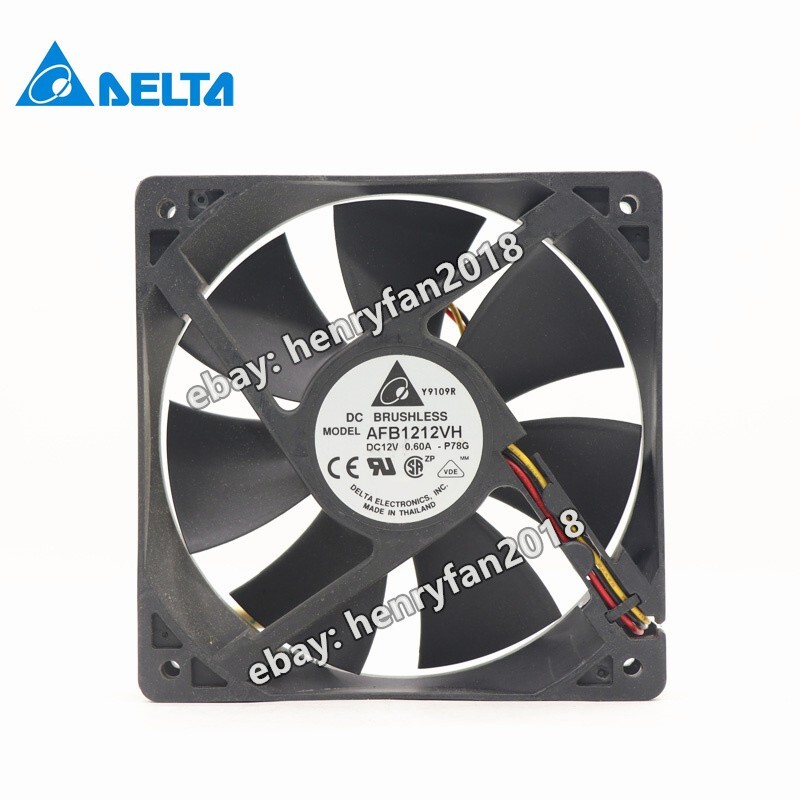 Delta AFB1212VH Axial Fan DC 12V 0.60A 120*120*25mm 3-Wire cooling fan