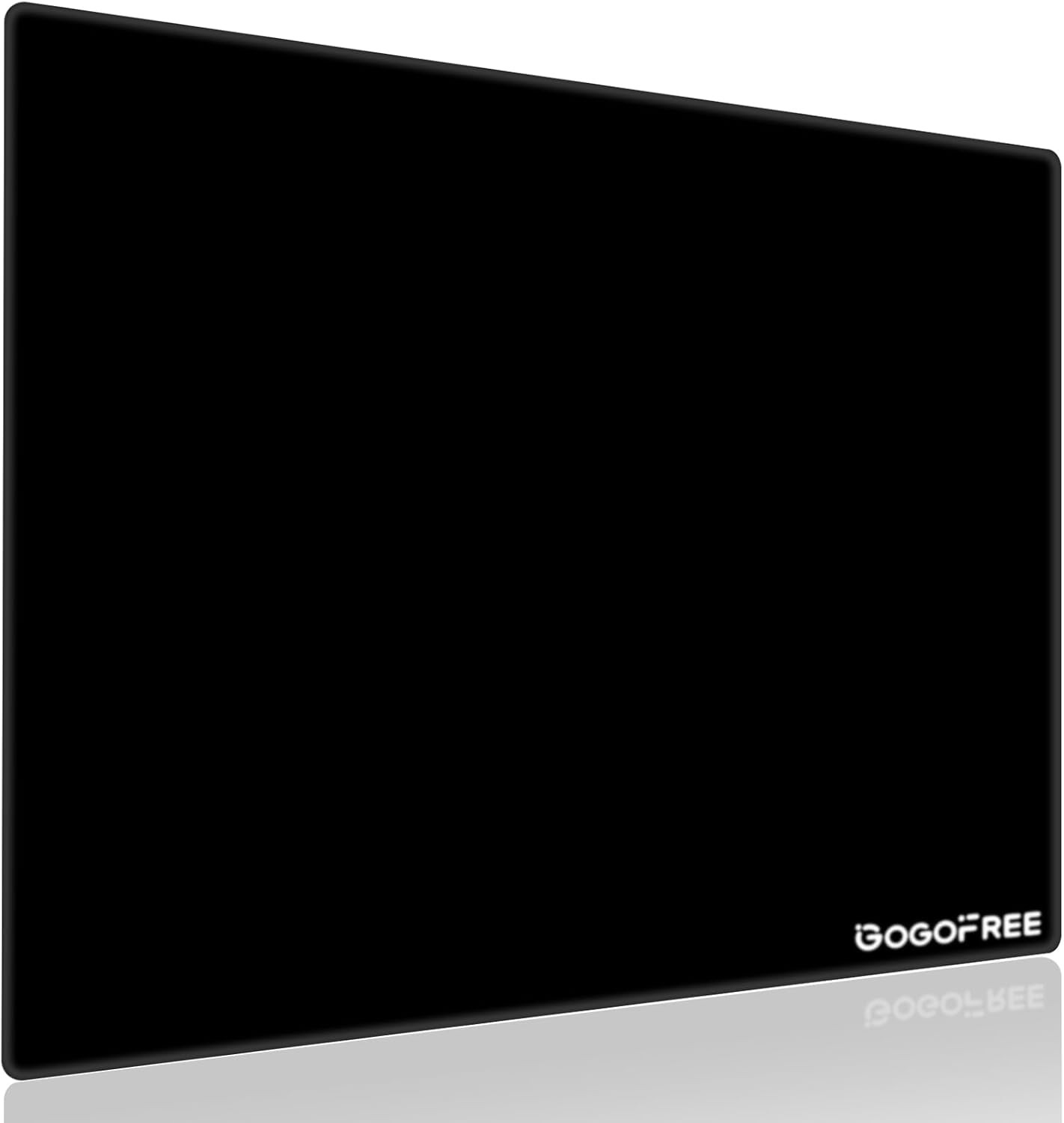 XVX Glass Mousepad Gaming, Black Hard Mouse Pads for Esports, Large Mouse Mat 16