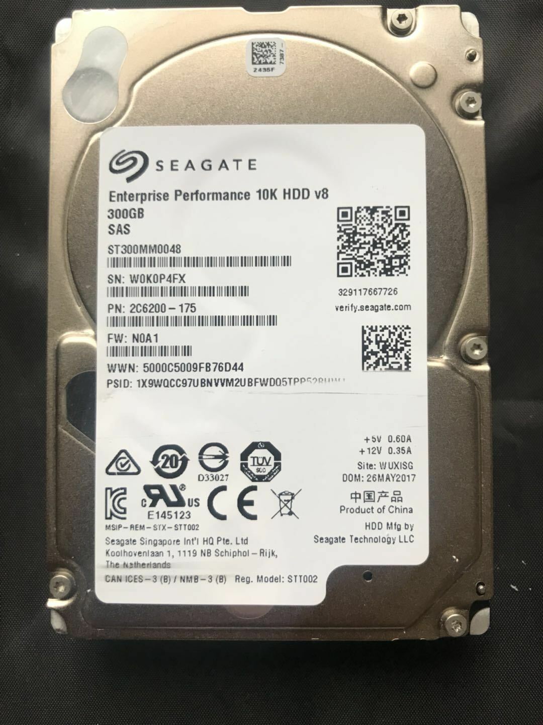 Seagate ST300MM0048 300GB 10K RPM HDD V8 SAS 12Gbps 128MB 2.5" 512n Hard Disk 