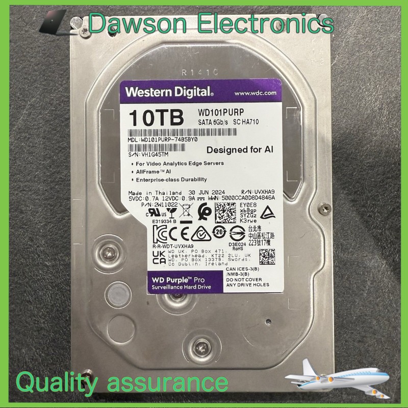 Compatible HDD WD WD101PURP 10TB SATA III 7200 RPM 256MB 6Gbps 3.5" Inch