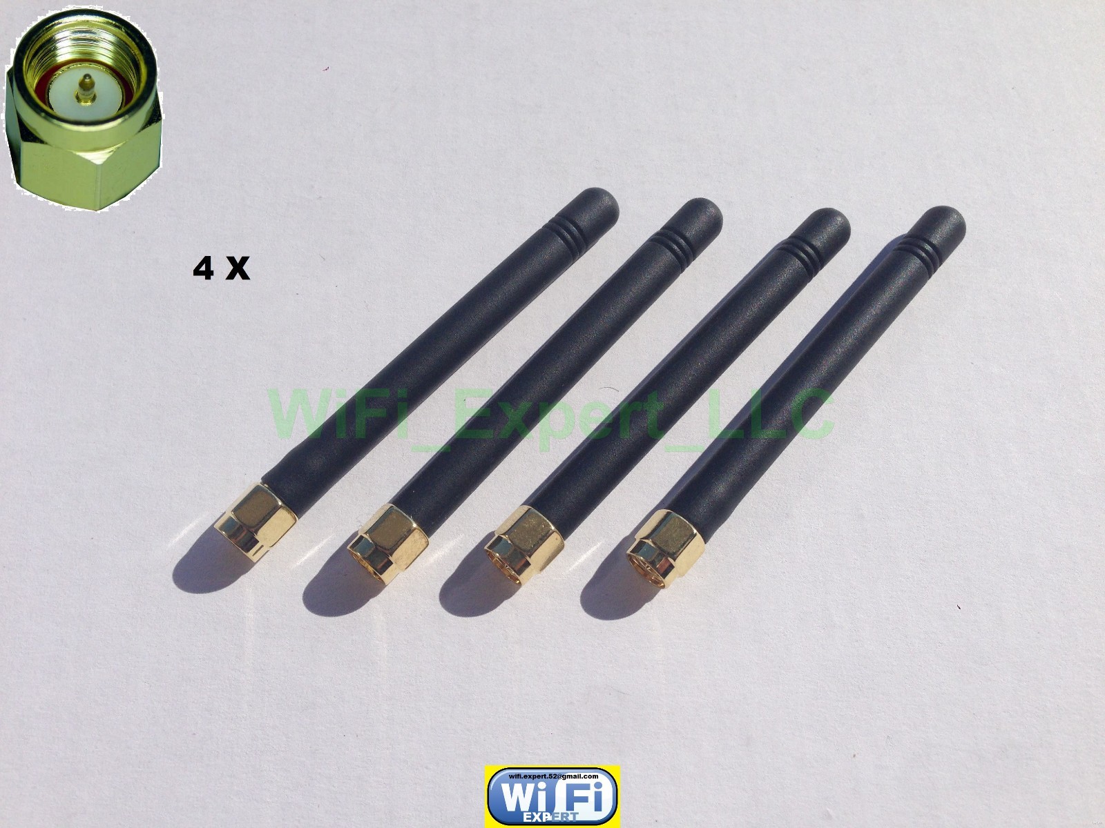 4 x HIGH GAIN 2dBi 900/1800 MHz SMA Male Plug Straight GSM GPRS Antenna 3" USA