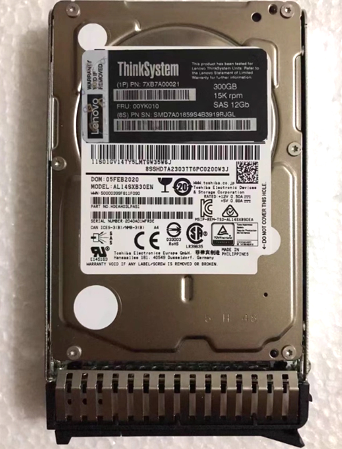 FIT FOR LENOVO 7XB7A00021 00YK010 300G 15K 2.5” SAS 12G TS 512e Hard Disk Drive