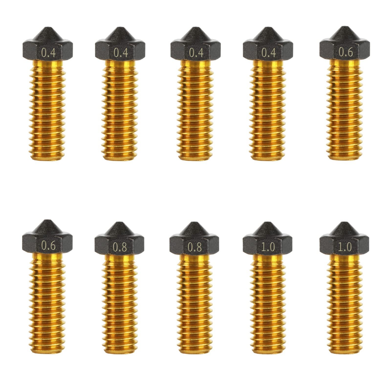 IdeaFormer-3D 10Pcs Volcano PTFE Nozzles 0.4/0.6/0.8/1.0 Hotend Extruder PTFE...