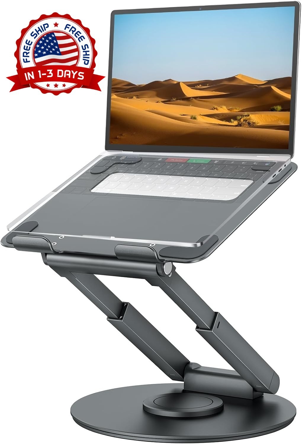 Soporte telescópico para laptop con base giratoria 360°, ajustable, portátil NEW