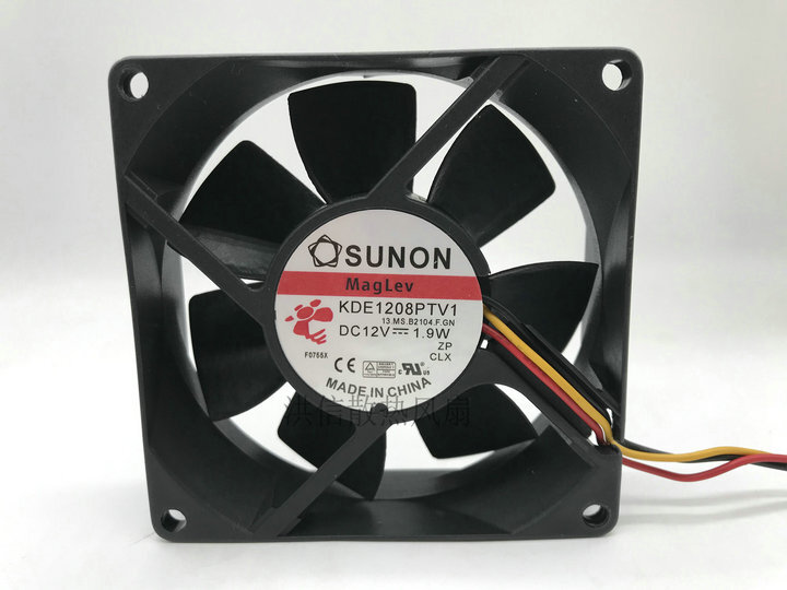 SUNON 8025 KDE1208PTV1 DC12V 1.9W 8cm 3-wire cooling fan