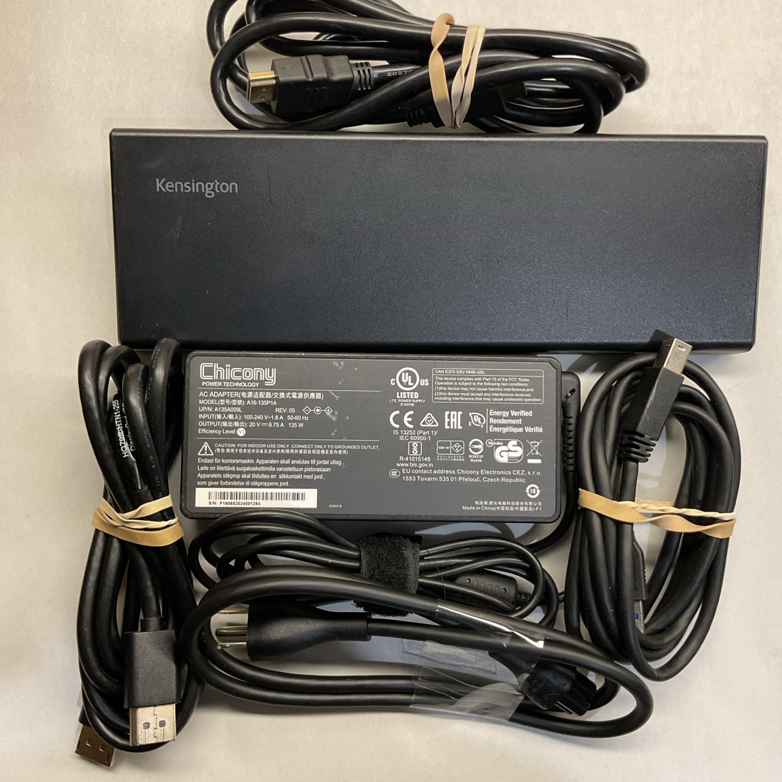 OEM KENSINGTON SD4750P USB-C Dual 4K Docking Station, Printer + HDMI + DP cables