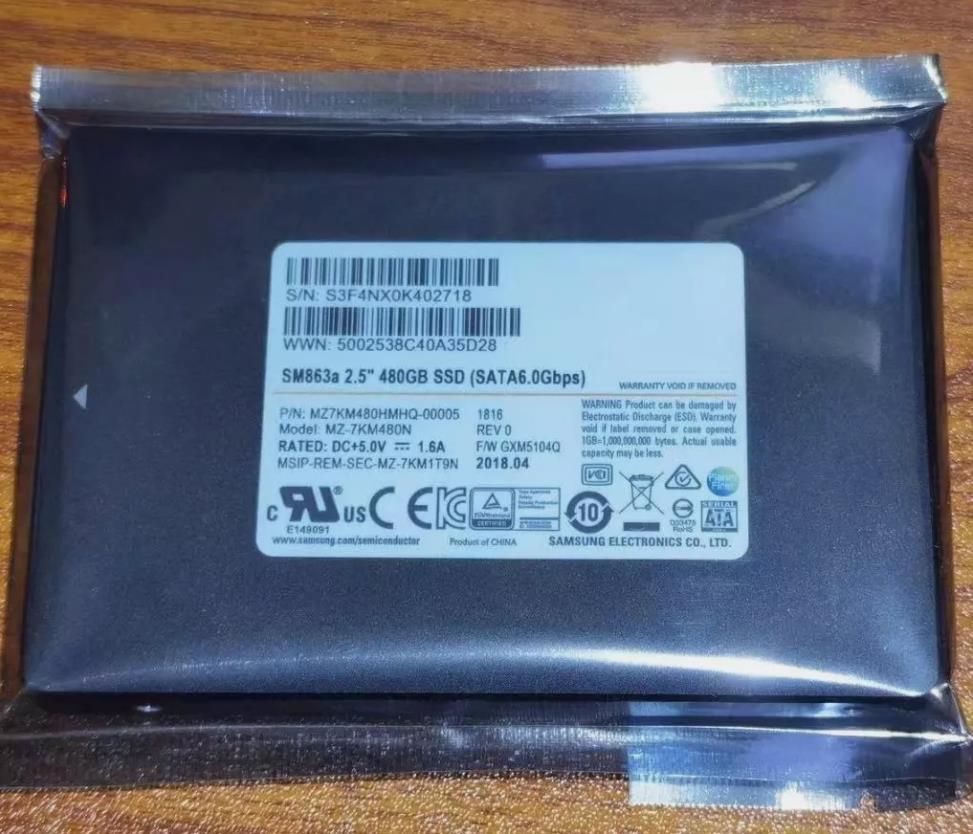 Samsung 2.5 SSD SM863a 480GB MZ-7KM480N Solid State Drive MZ7KM480HMHQ-00005