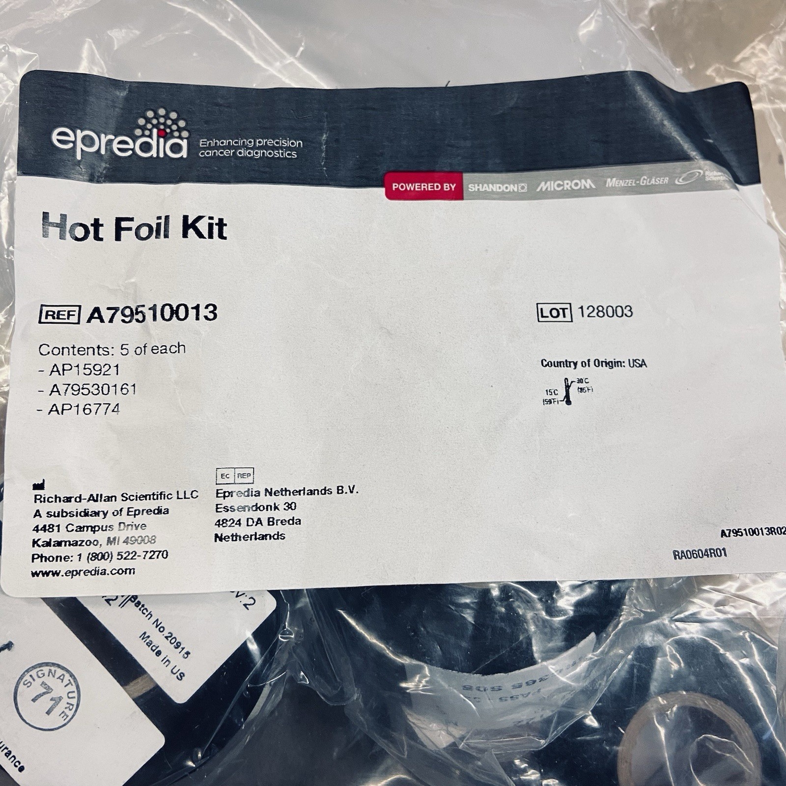Epredia Printmate AS Cassette Printer Hot Foil Tape Box of 5 Rolls