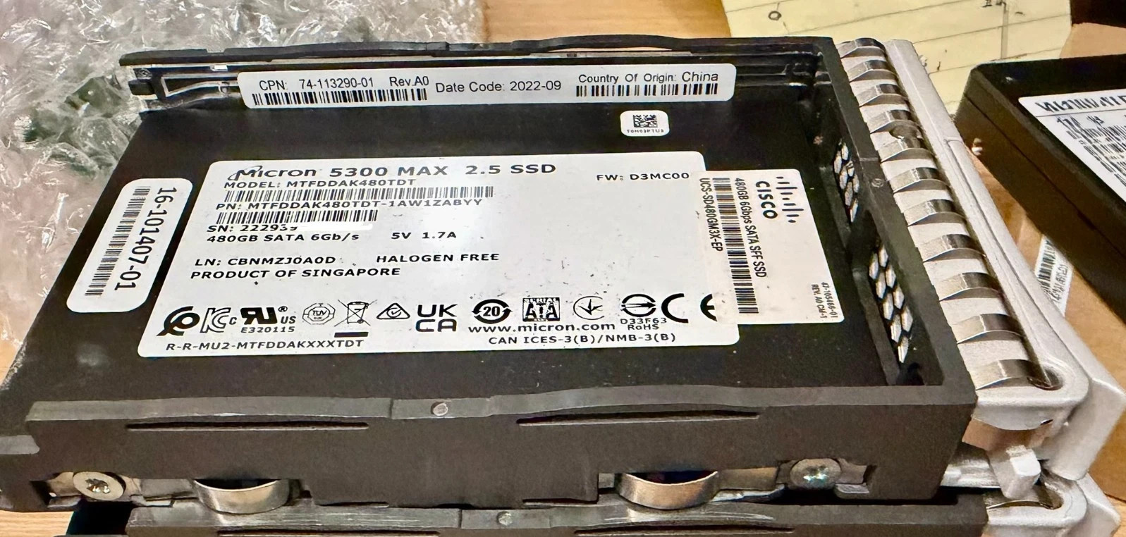 100% Health -  Micron 5300 MAX MTFDDAK480TDT-1AW1ZABYY 480GB 2.5" 6Gbps SATA SSD