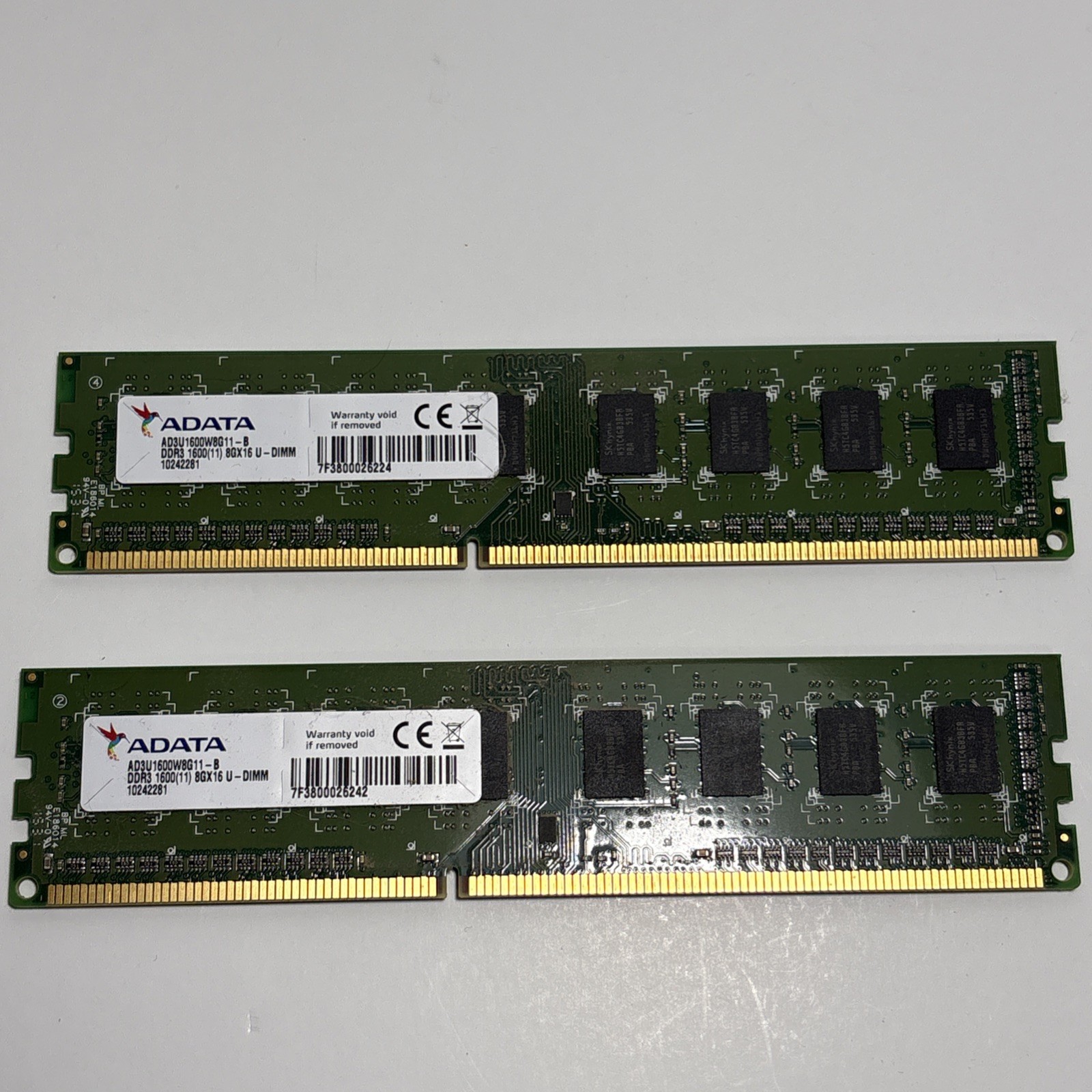 ADATA 8GB DDR3 1600 Desktop Memory 2 Modules U-DIMM AD3U1600W8G11-B