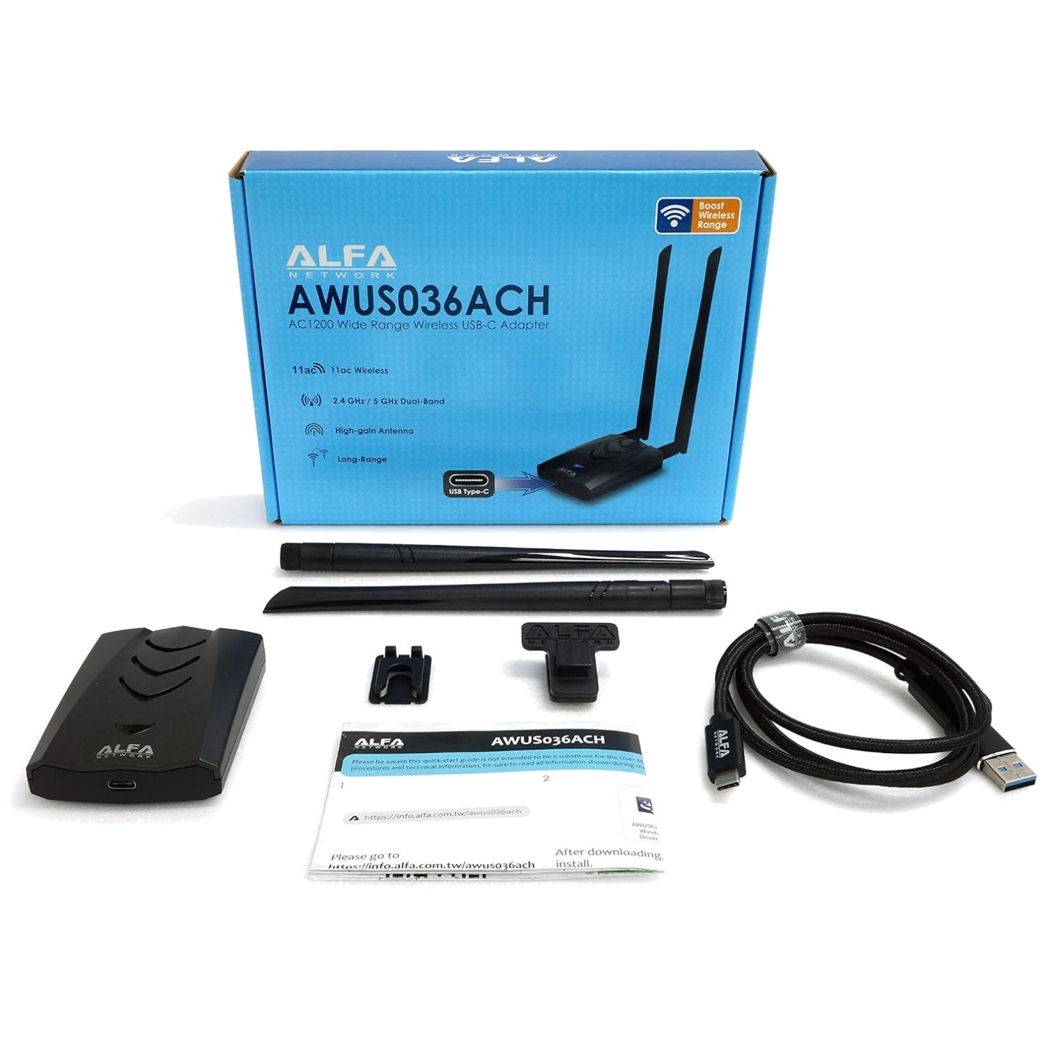 ALFA AWUS036ACH Dual-Band AC1200 WiFi Adapter