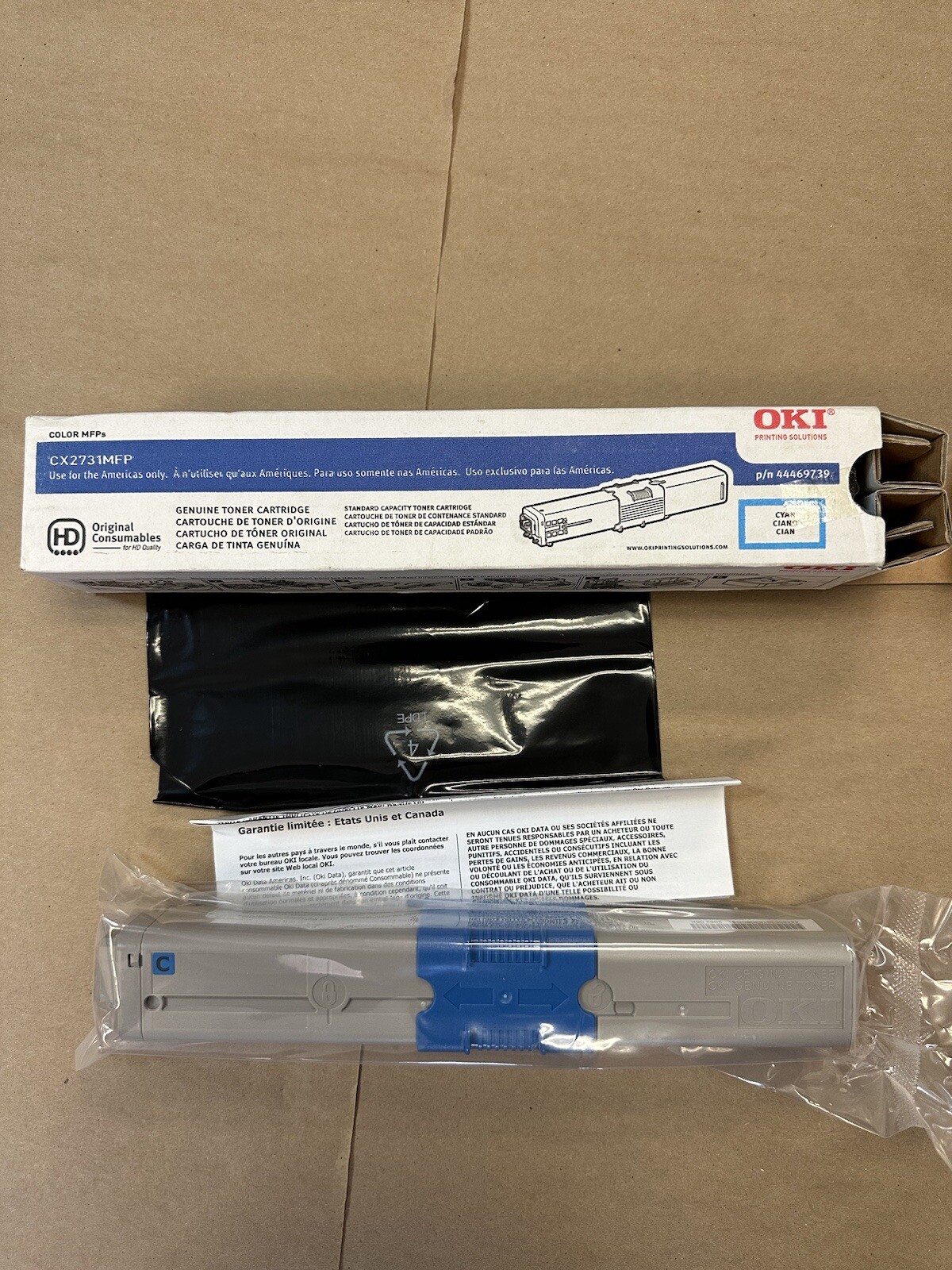 Genuine OKI Toner Cartridge Cyan 44469739 For CX2731MFP New