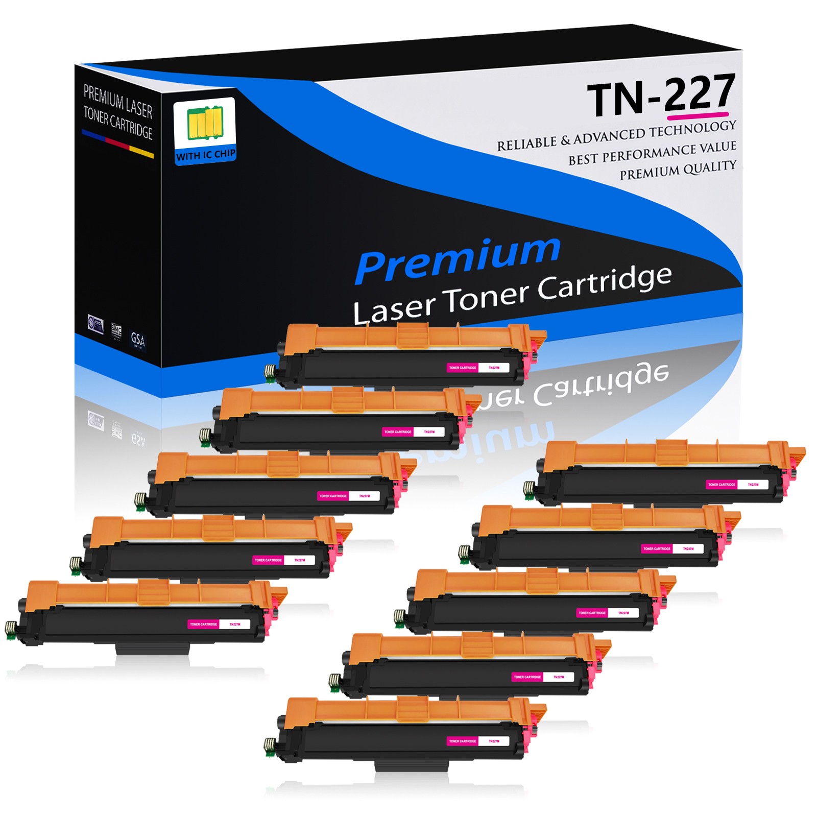 10x TN227 Magenta Color Toner for Brother MFC-L3710CW HL-L3210CW DCP-L3510CDW