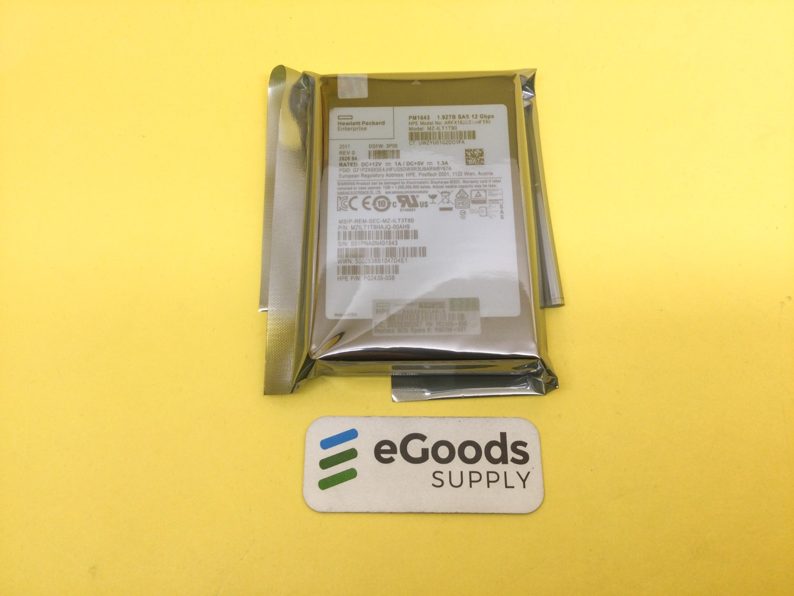 J8S15A HPE 3PAR STORESERV 20000 1.92TB SAS 2.5IN FIPS ENCRYPTED SSD New