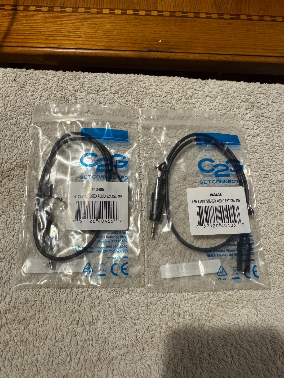 Lot of 12 1.5ft 3.5mm Mini-Stereo TRS Male to Female Audio Extension Cable - NEW