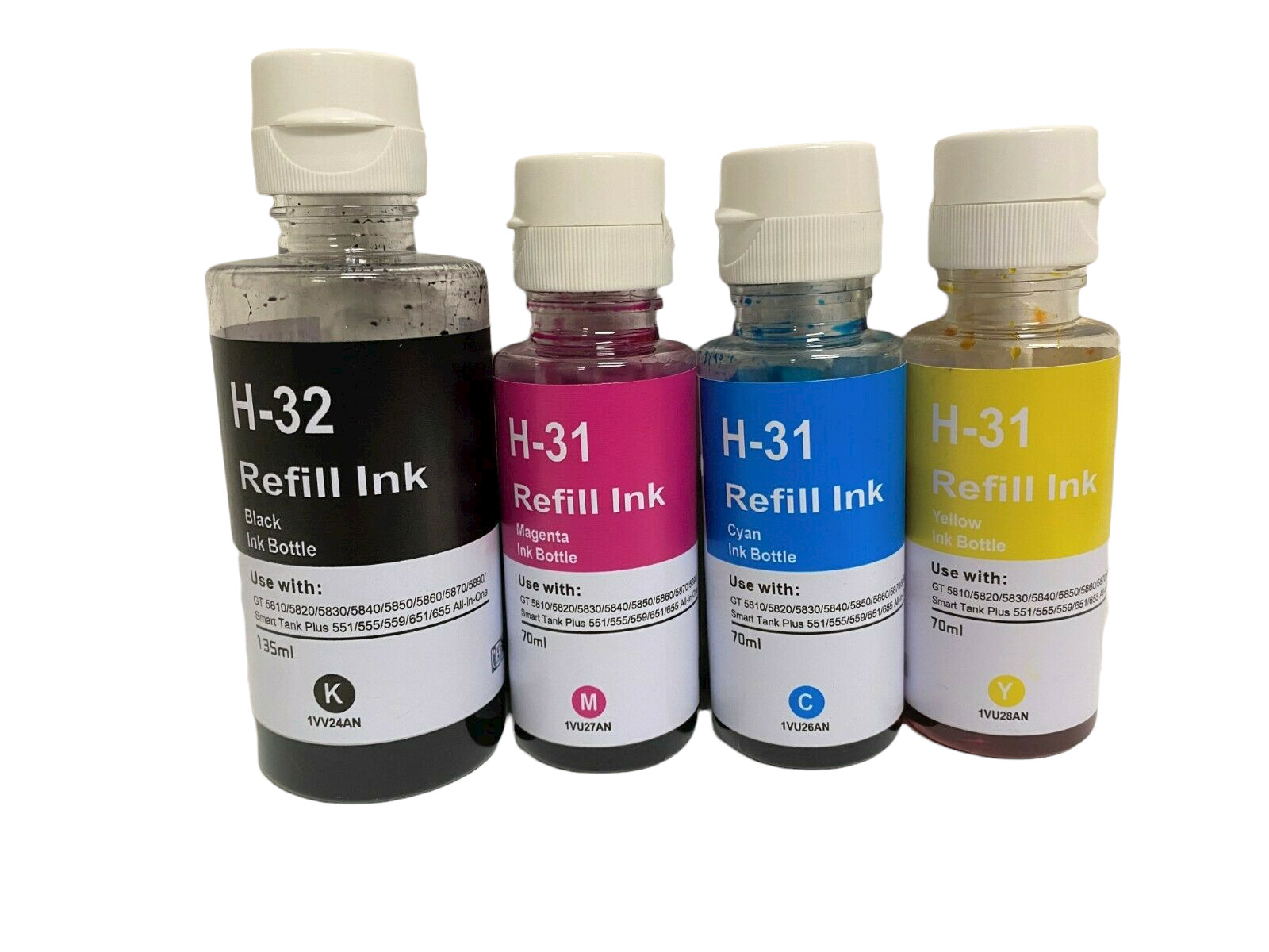 Compatible HP 31 / 32XL Black Cyan Magenta Yellow Ink for Smart Tank 551 651