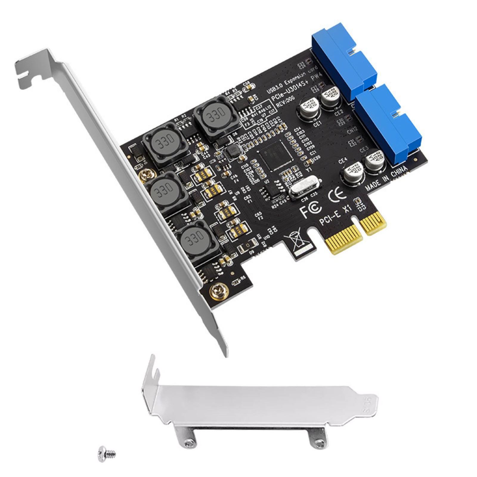 High-Quality PCIE to Internal 2 Port 19Pin Header 4 Port USB 3.0 Expansion Card