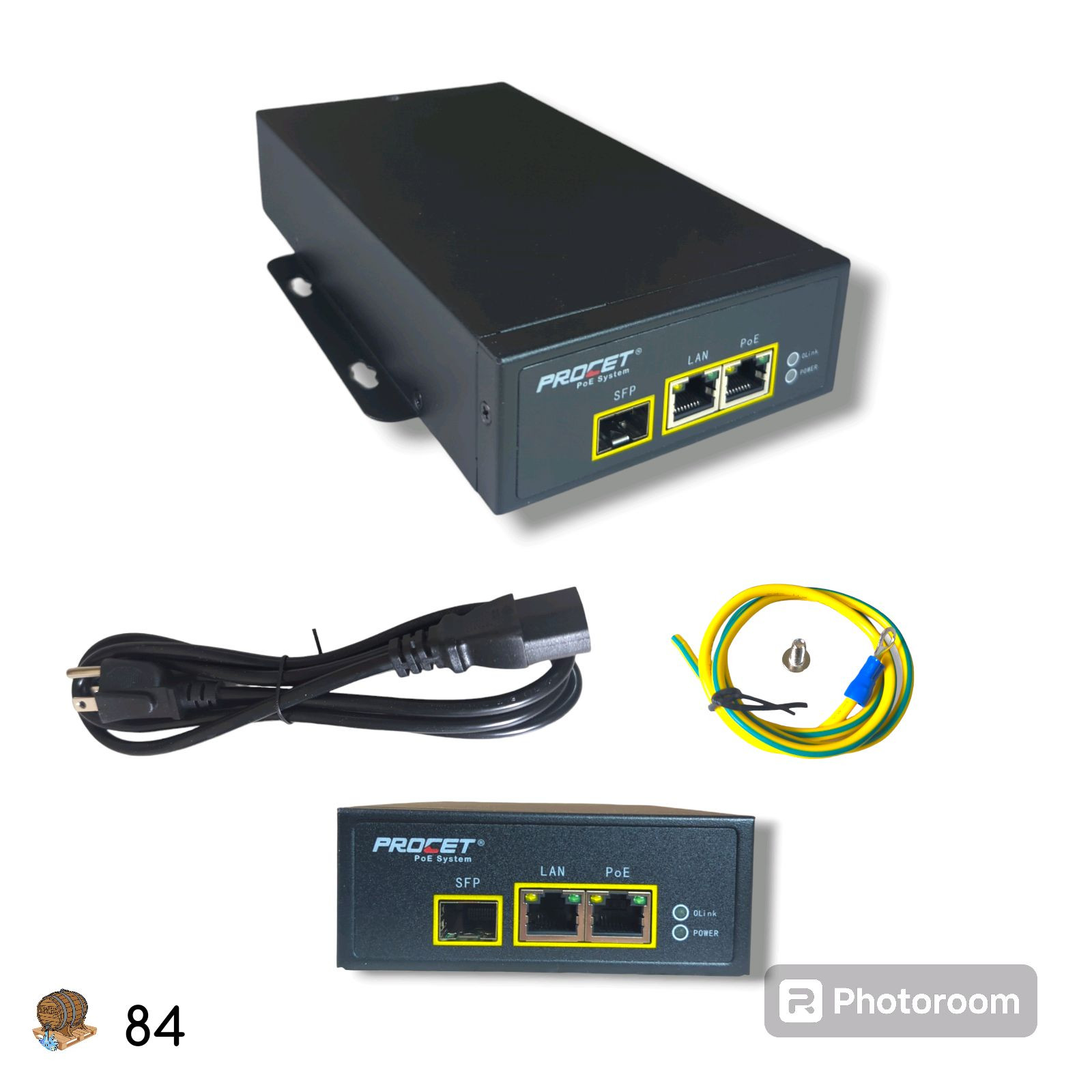 PROCET PT-PSE107GRO-S Single Port PoE 60W Injector Switch w/4KV Surge Protection