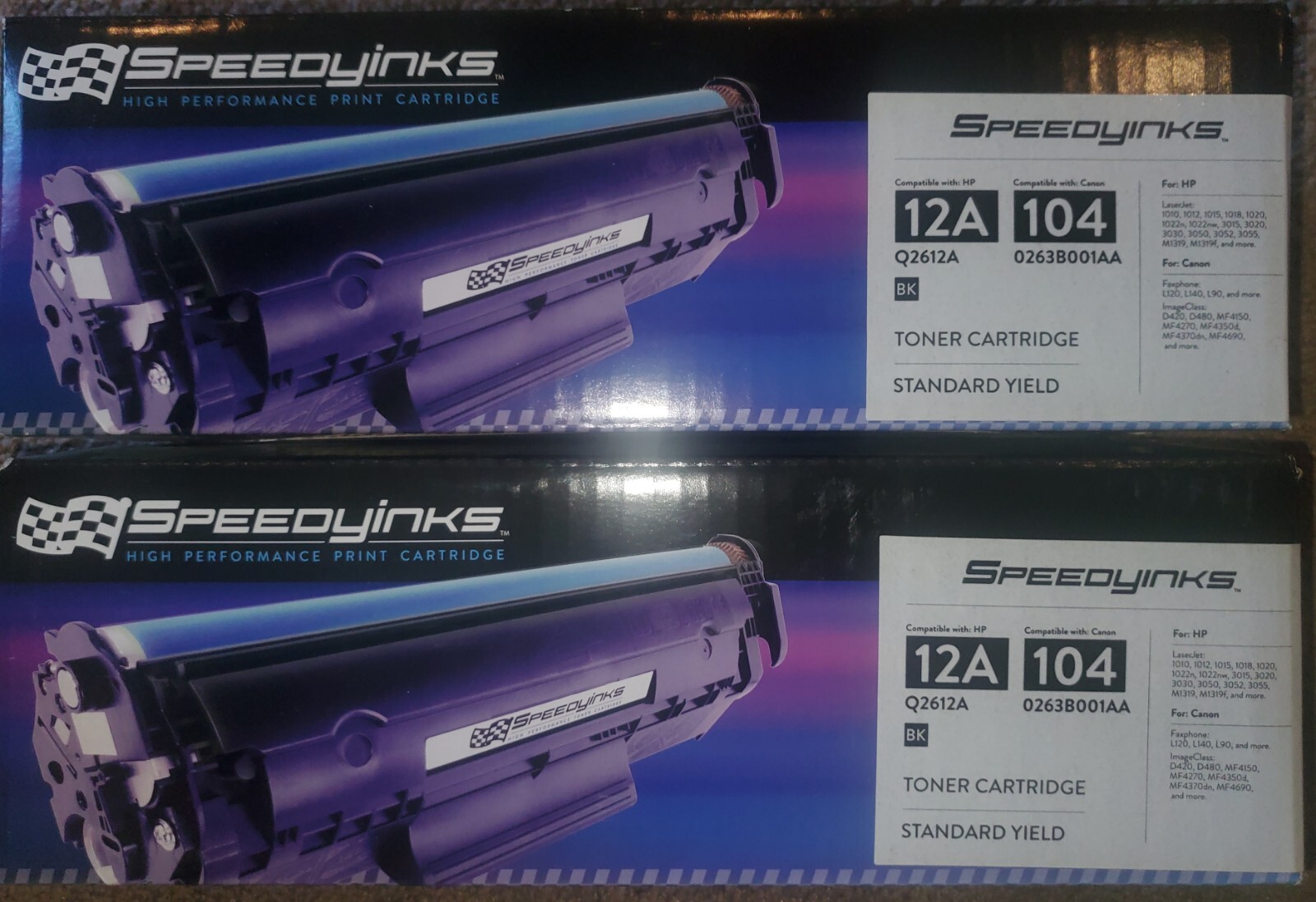 SPEEDYINKS Compatible Replacement for HP 12A Black Toner Cartridge Q2612A (SET)