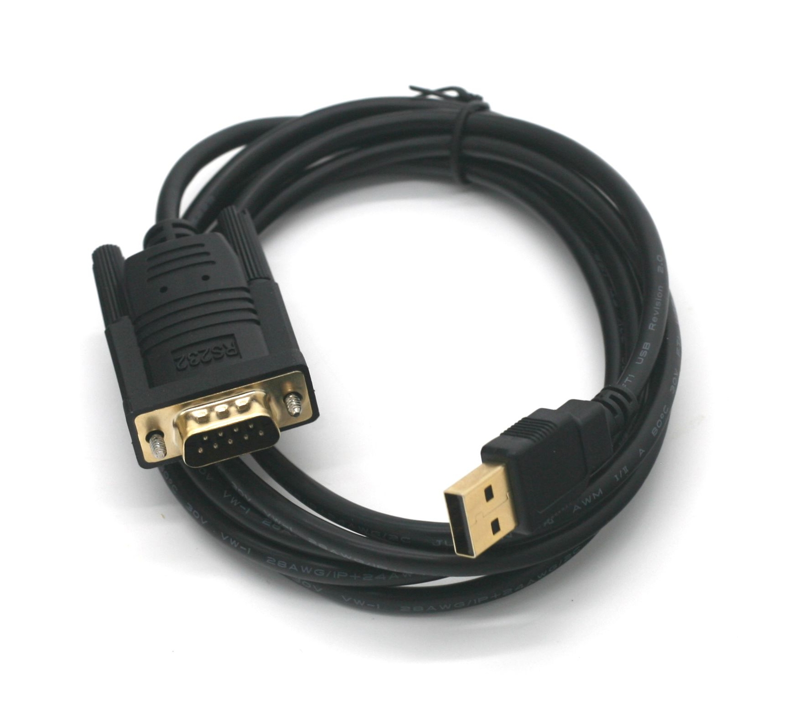 USB-A to DB9-Male Serial Port Adapter Prolific GT Chipset 6FT USA 