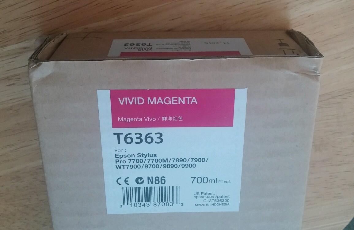 12-2022 New EPSON T6363 Vivid Magenta Ink 700ml Stylus Pro 7890/7900/9890/9900
