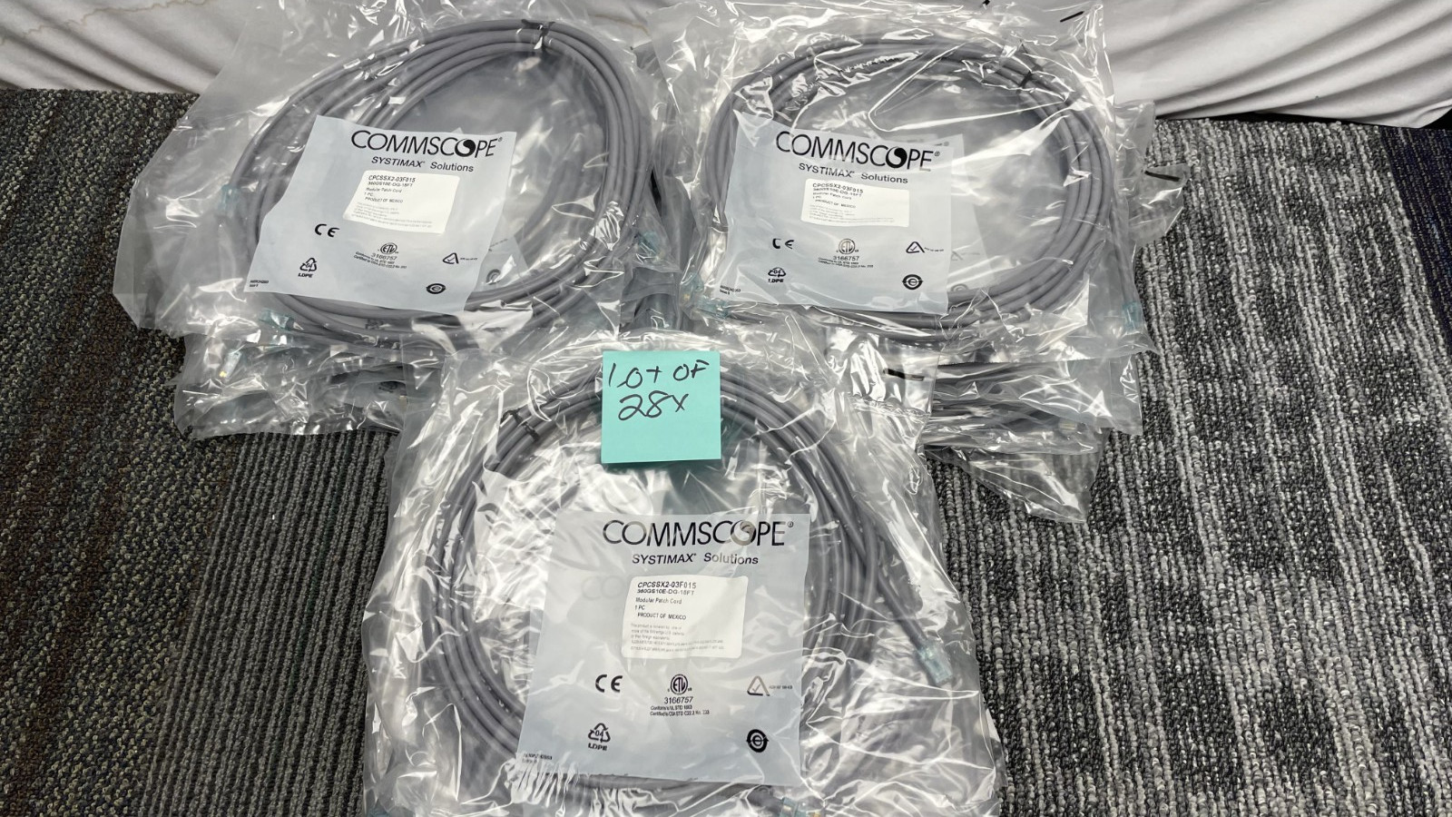 *Lot of  28* COMMSCOPE SYSTIMAX CPCSSX2-03F015 360GS10E-DG-15FT NEW Patch Cable