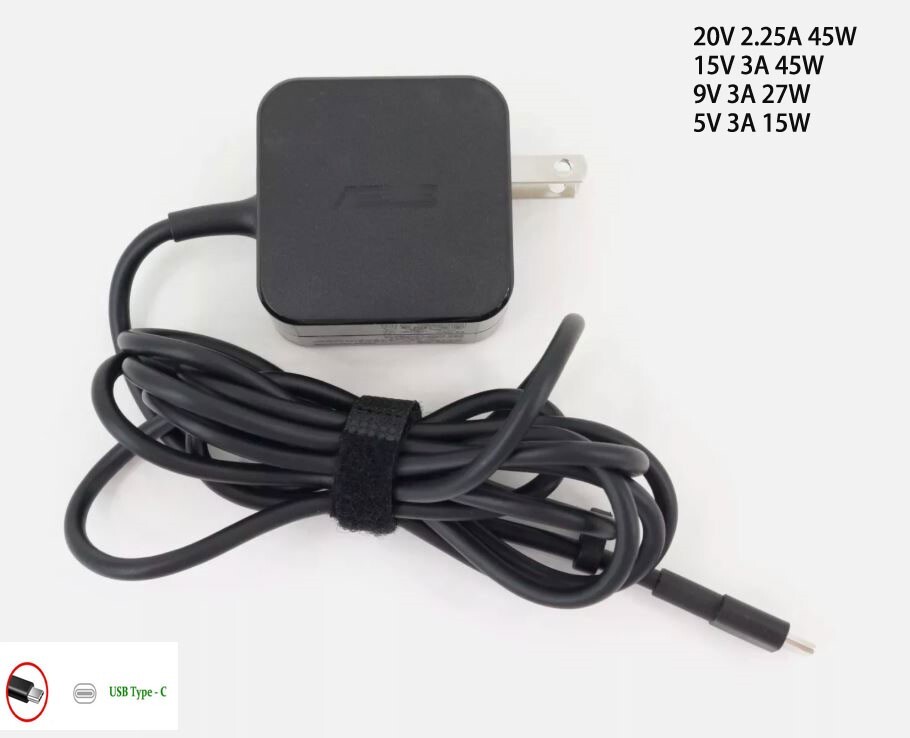 US 45W charger USB-C adapter for ASUS Chromebook  C436, CX1, CX3, CX5, CM3, CM14