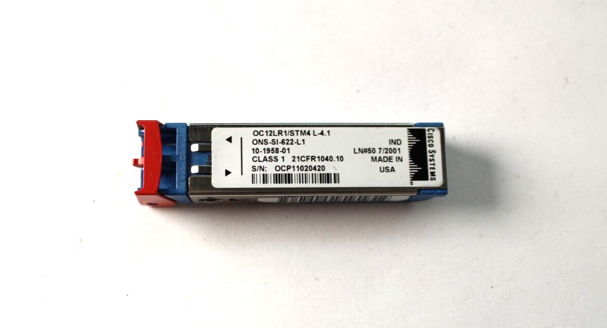 Cisco OC12LR1/STM4 L-4.1 ONS-SI-622-L1 10-1958-01/02 Optical Transceiver