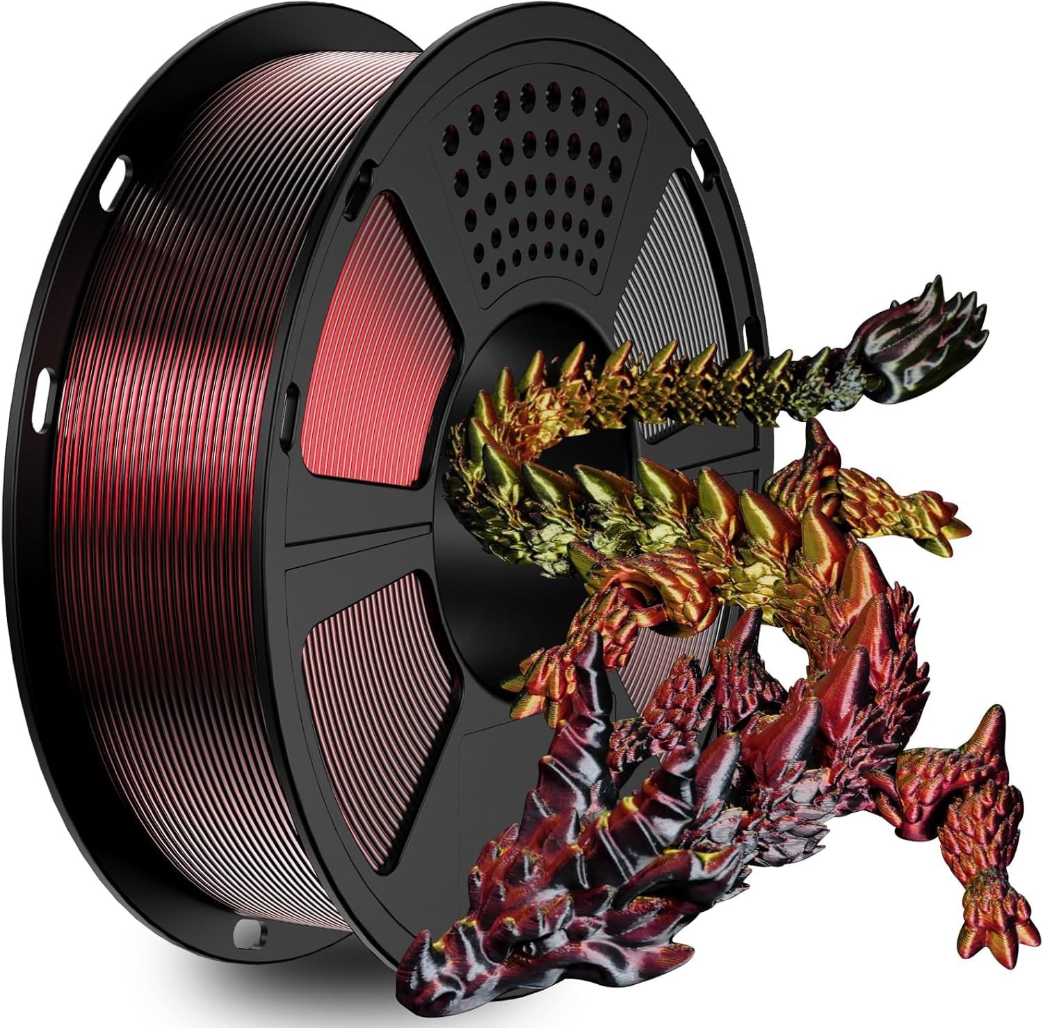 Geeetech Silk PLA 3D Printer Filament 1.75mm 1kg Silk Red&Gold&Black 3 Mix-Color