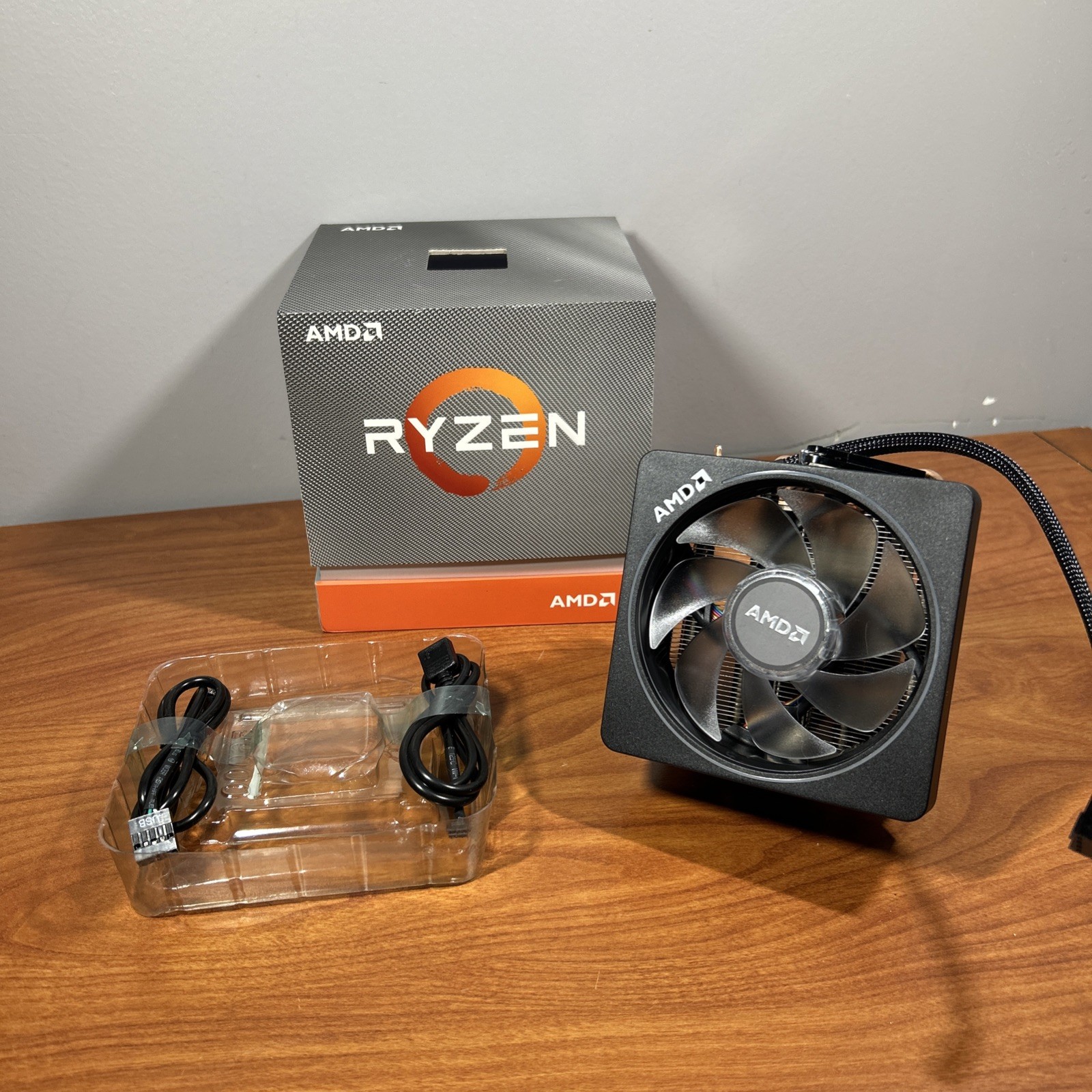 AMD Ryzen 9 3900X Fan w/ Cords Original Box NO CPU Mounted Once Not Used