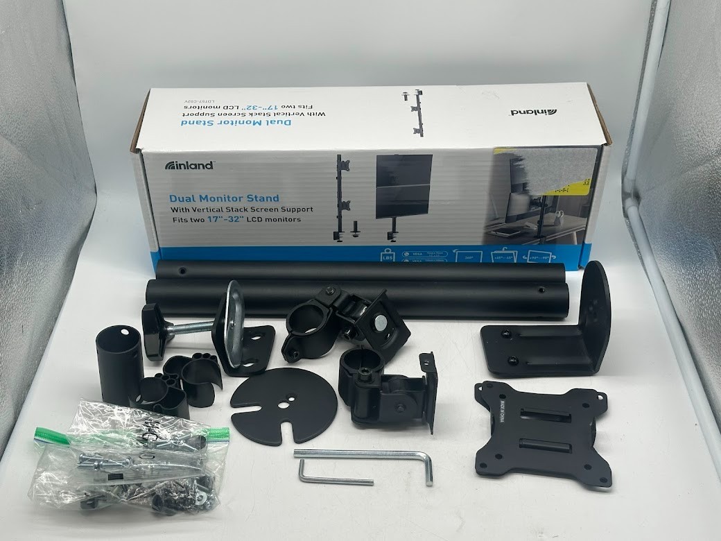 Inland Vertical Pole Mount Dual-Screen Monitor Mount for 17 - 32" Displays