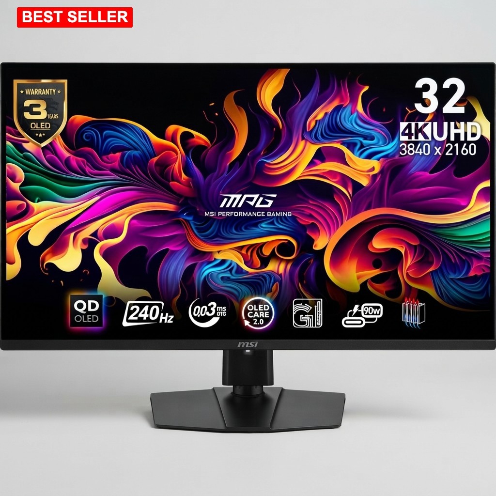 Msi MPG QD-OLED, 32" 4K UHD Quantum Dot OLED Gaming Monitor, 3840 X 2160, 240Hz