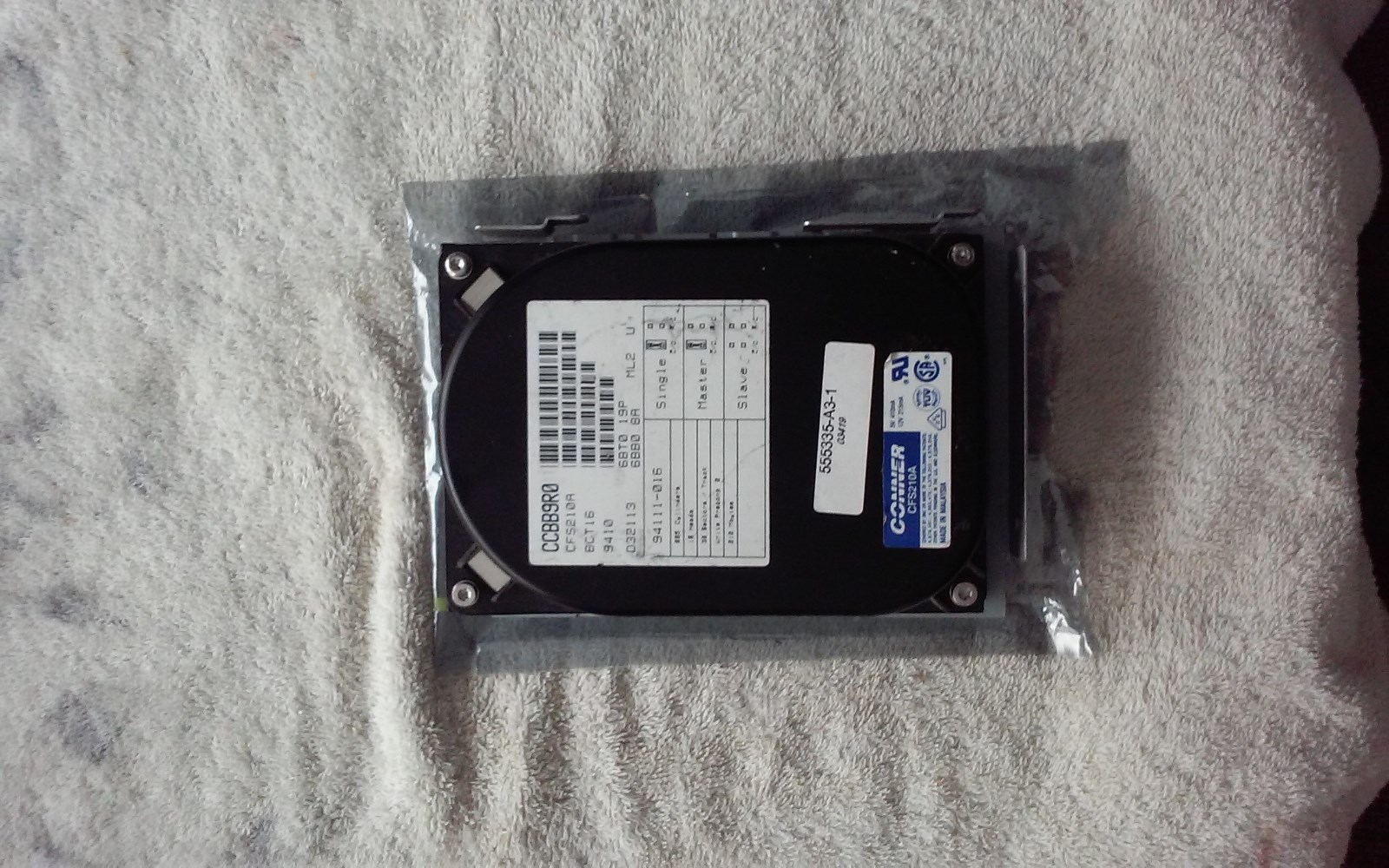 •	Conner CFS210A 210MB 3.5” IDE HDD   Vintage