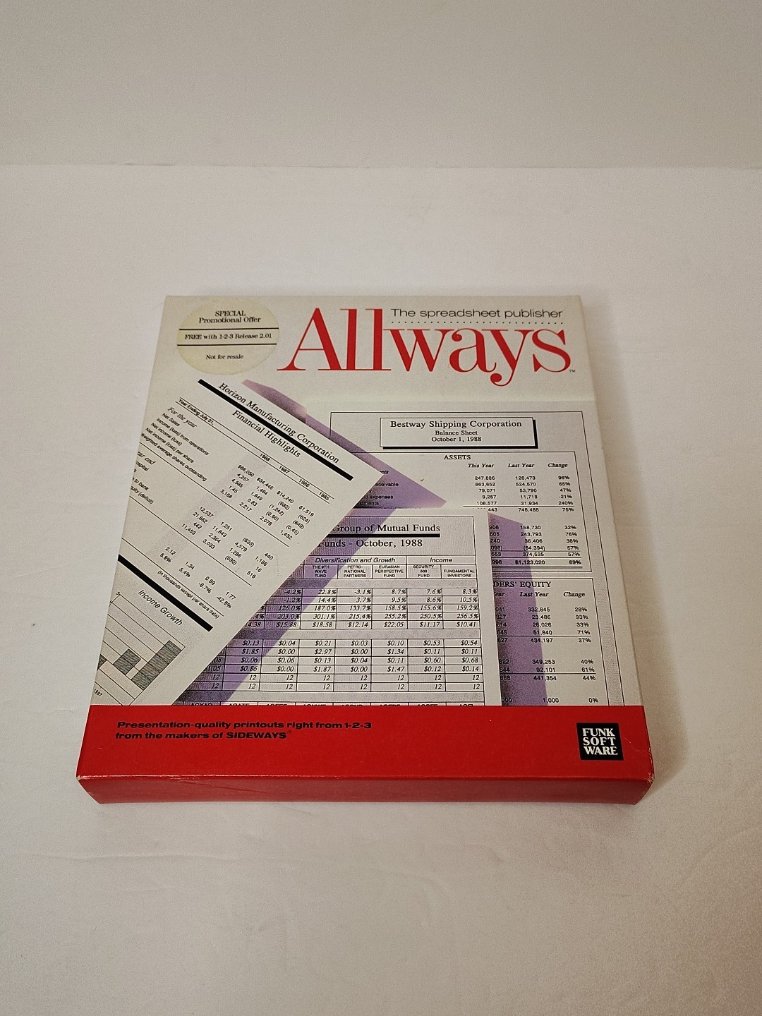 Allways: The Spreadsheet Publisher - Funk Software - IBM / DOS 2.0 - Rare/Vtg