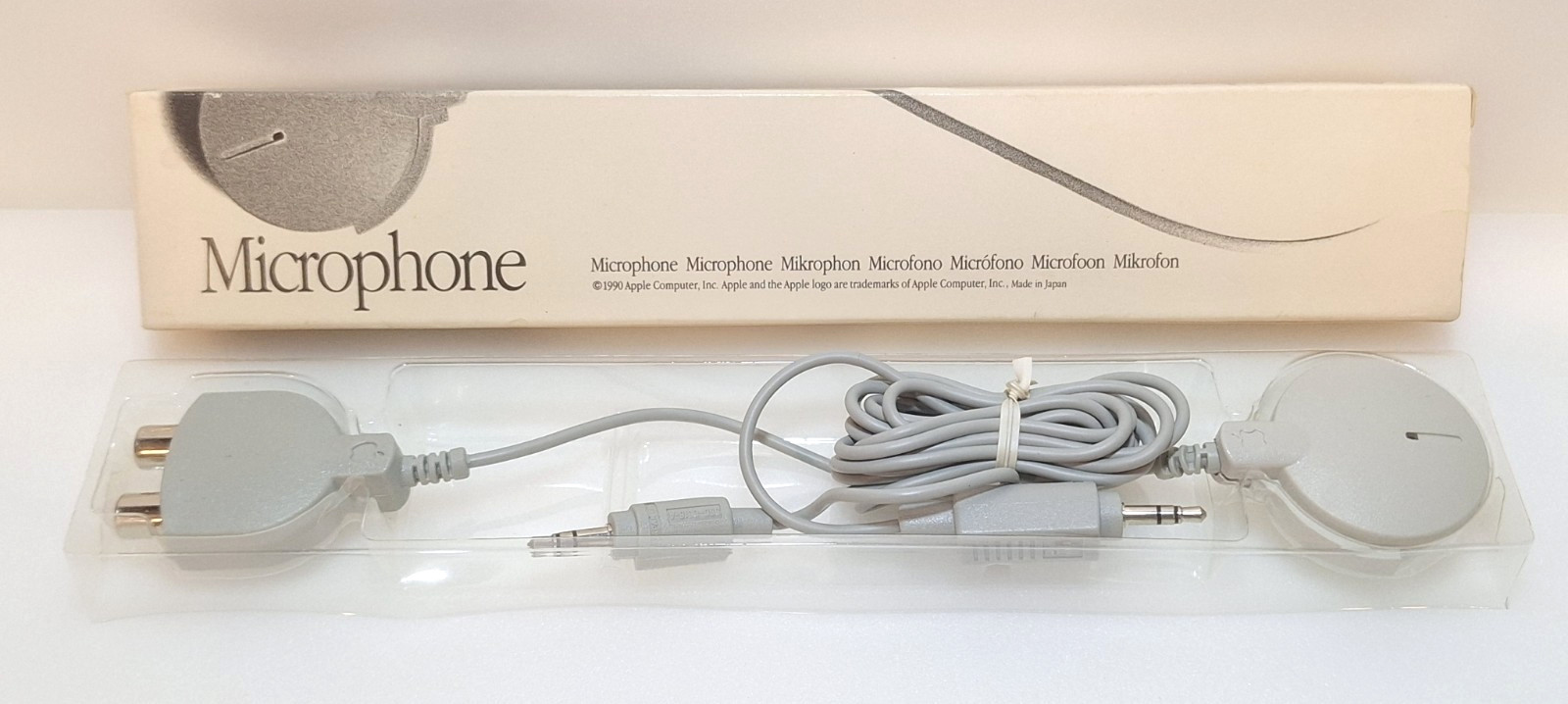 Apple Mac Microphone Vintage 1990 Model 590-0618-A Original Box Japan AUX Gray