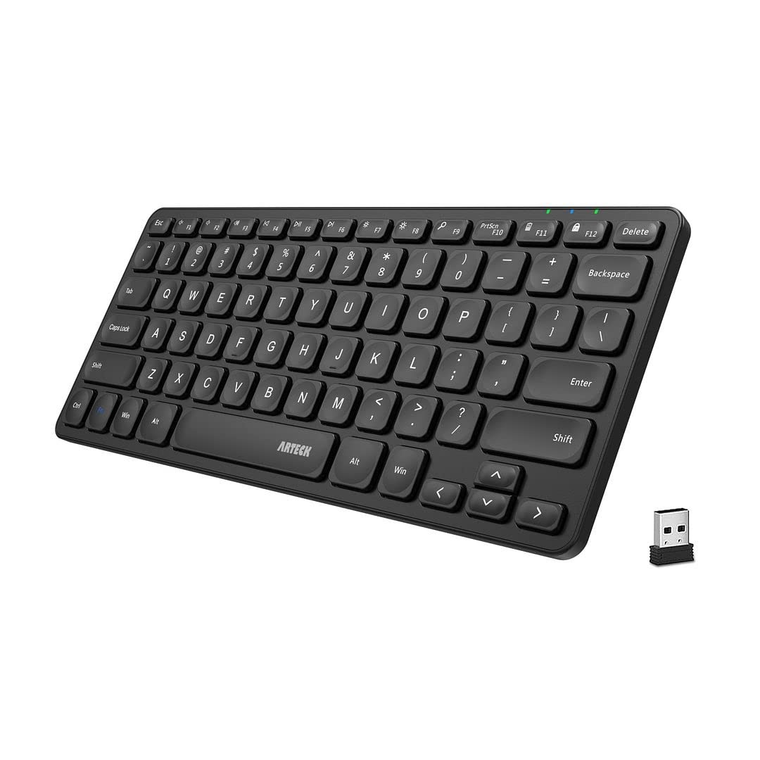 Best Arteck 2.4G Wireless Keyboard Ultra Slim and Compact with Media Hotkeys for