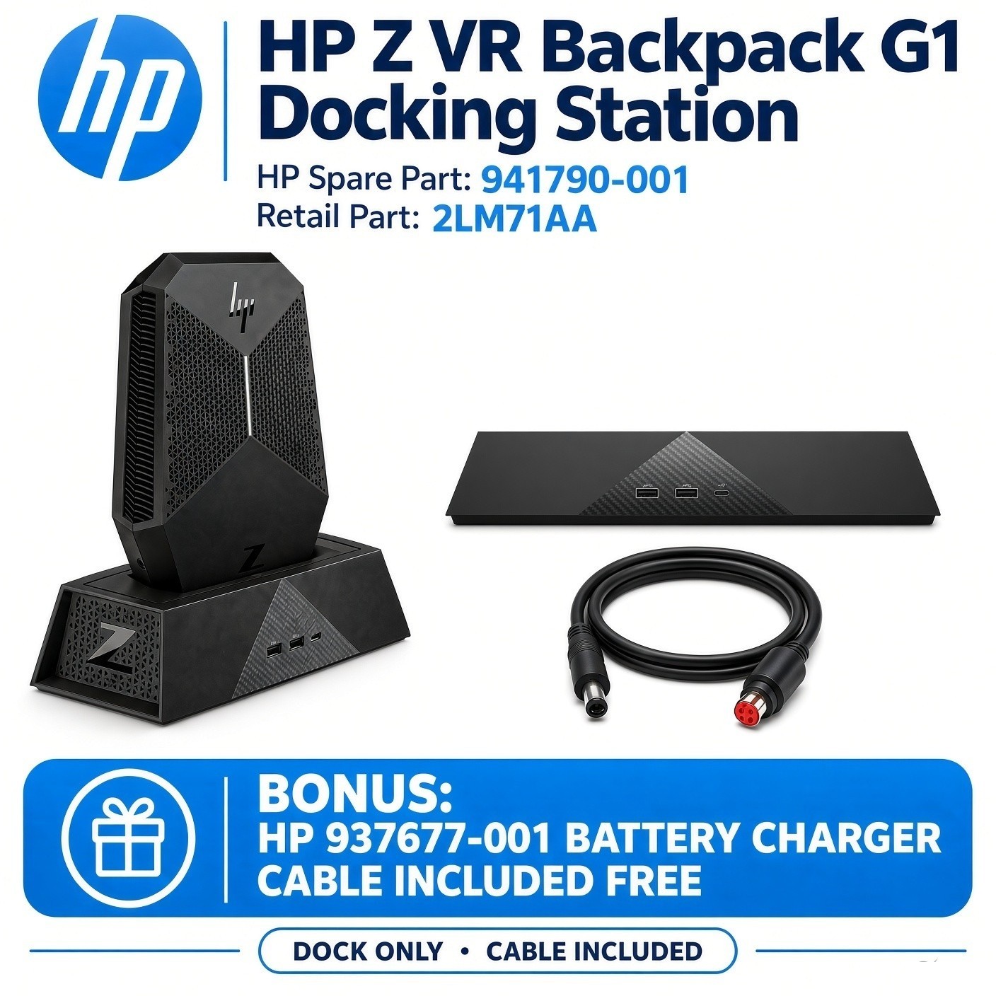 [3 PACK] NEW HP Z VR Backpack G1 Dock 941790-001 2LM71AA Docking Station