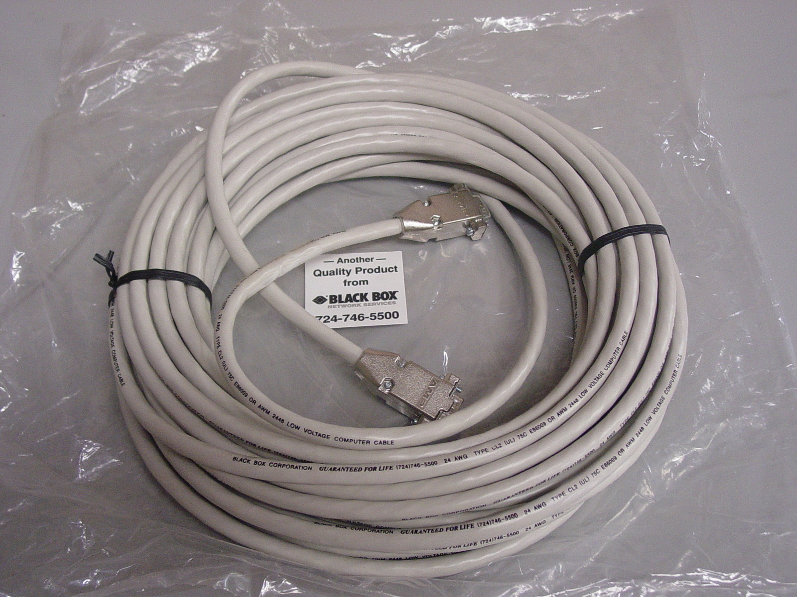 BLACK BOX VIDEO EGA CABLE EHM005-0050-MM 50FT LOW VOTAGE -CL2 NEW