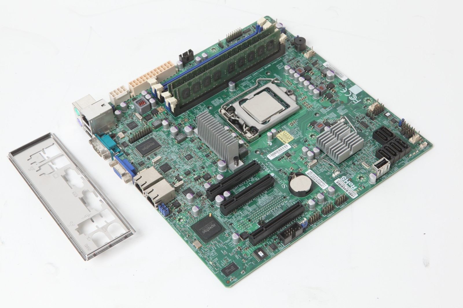 SuperMicro X9SCL+-F Motherboard w/ Core i3-2100 I/o plate includes ram pictured