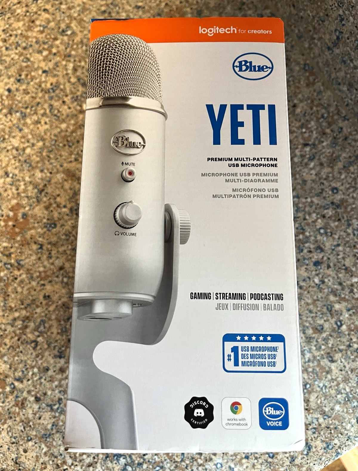 Blue Yeti USB Multi-Pattern Condenser Mic w/ Mute Button, Silver