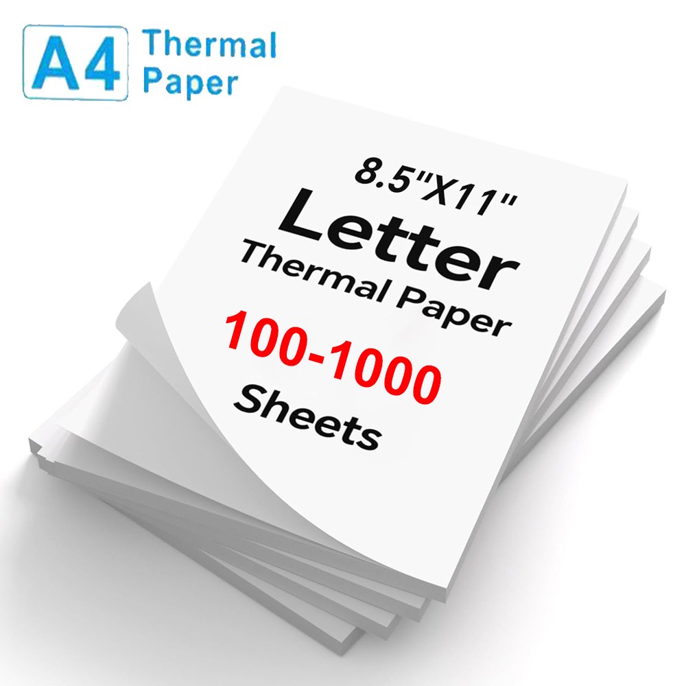 100-1000 Sheets Thermal Printer Paper 8.5"x11" A4 US Letter Size for M08F M832