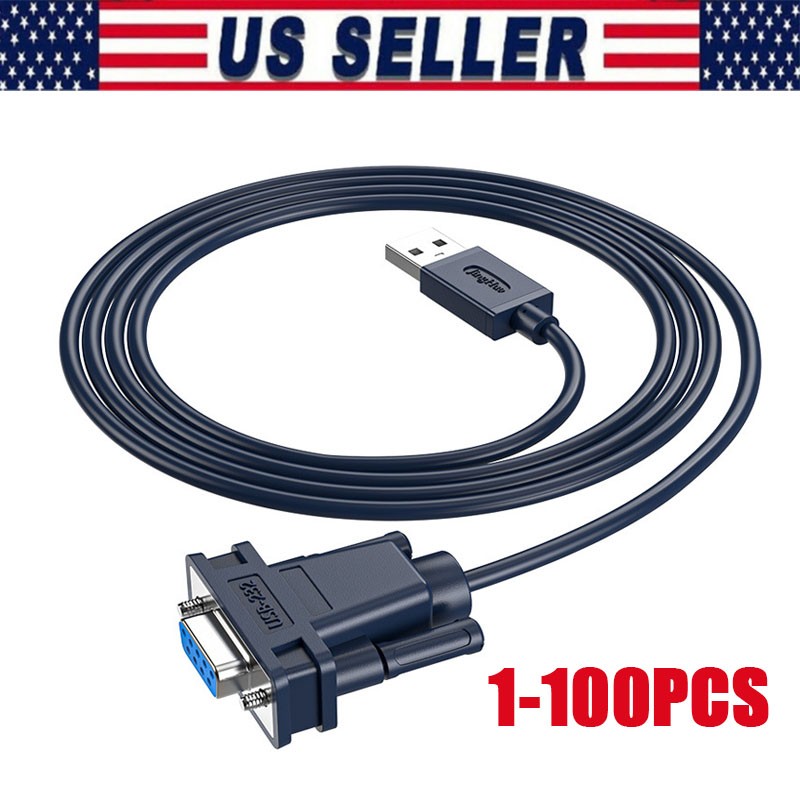 USB to RS232 Adapter with FTDI Chipset, 3ft USB 2.0 Male to RS232 Female DB9 Lot