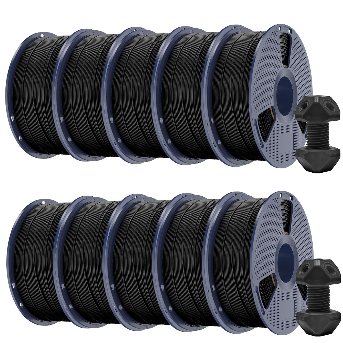 SUNLU 10x1KG ABS Black Filament 1.75mm 3D Printer Filament ABS Black 10KG Strong