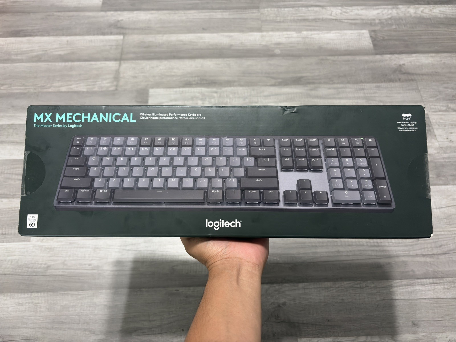 New Logitech MX Mechanical Wireless Illuminated Keyboard Tactile - Graphite