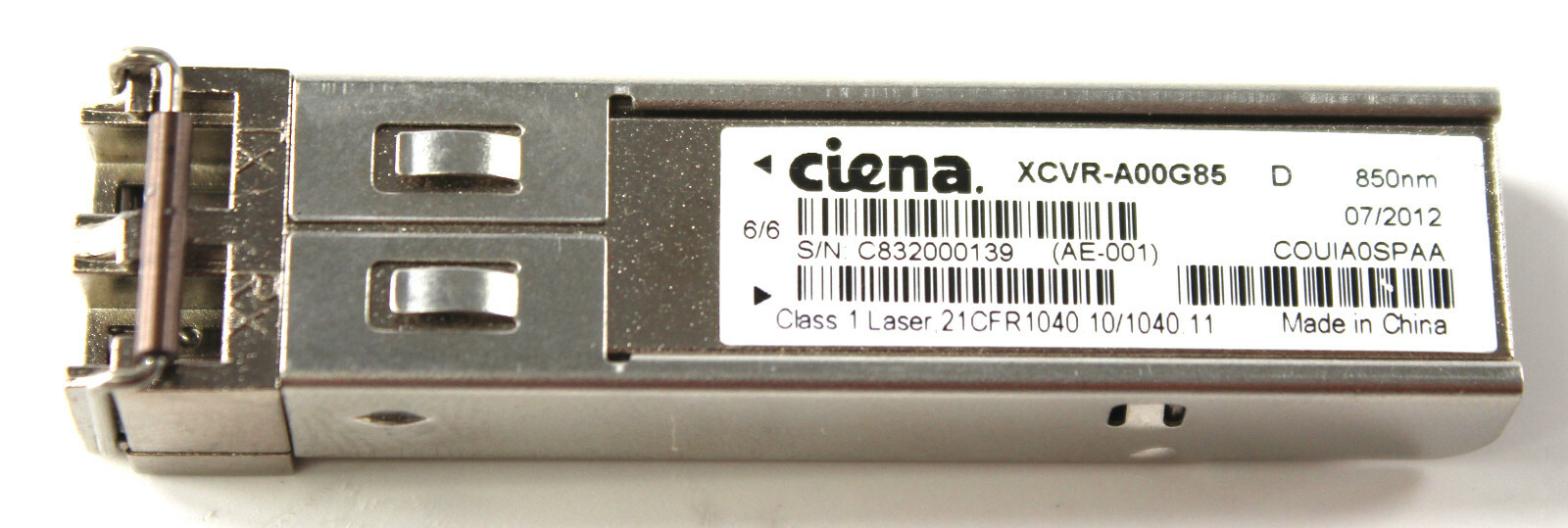 Ciena XCVR-A00G85 D COUIA0SPAA 850nm 1000Base-Sx Optical Transceiver