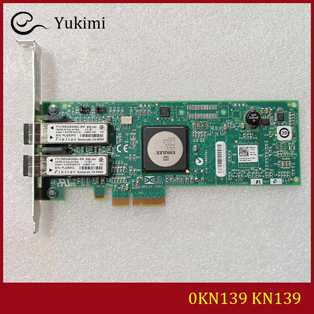 0KN139 FOR DELL Emulax LPE11002 4GB Dual-Port PCI-E HBA Fibre Channel Card